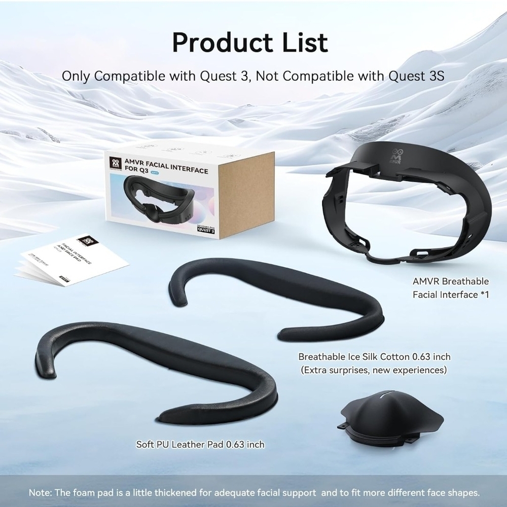 AMVR Black Facial Interface And Face Pad for Q3